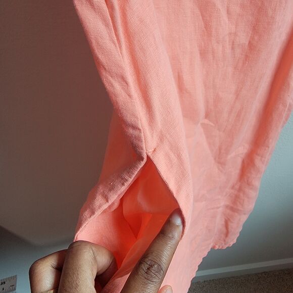 Tommy Bahama 100% Linen Coral Shift Dress With Pockets Womens Sz S/P - Picture 5 of 6